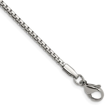 Stainless Steel (2.5mm) Octagonal Box Chain, 22"